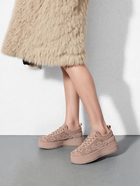 Półbuty damskie eleganckie w kolorze Khaki