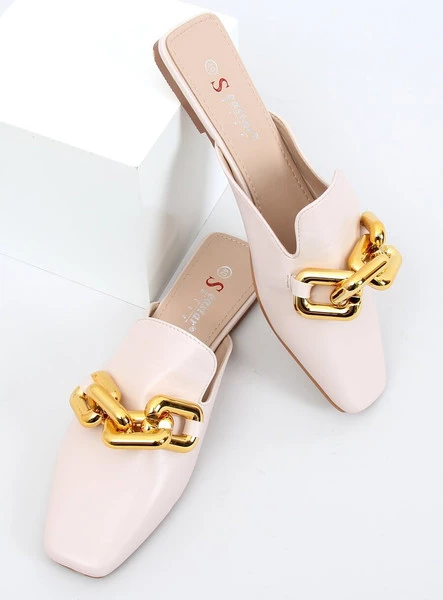Klapki z łańcuchem FORTUNE BEIGE