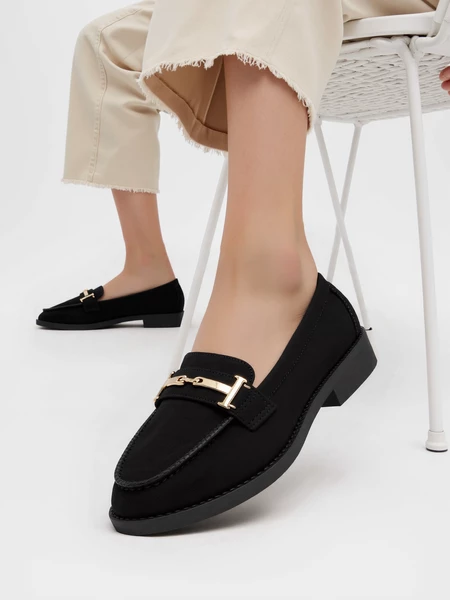 Damskie Loafersy EVANA BLACK – Klasyczna Czerń z Eleganckim Akcentem