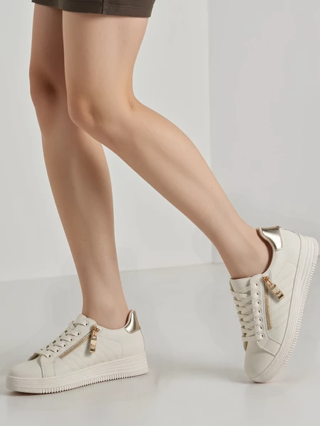 Damskie Sneakersy SAVONA BEIGE – Stylowe Buty na Platformie