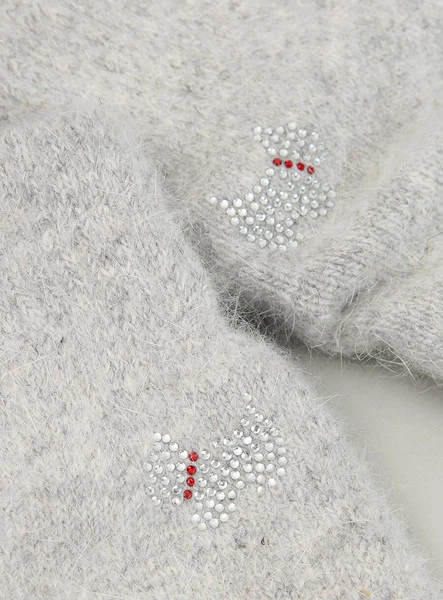 Rękawiczki damskie z pieskiem DOGGY SZARE JASNE