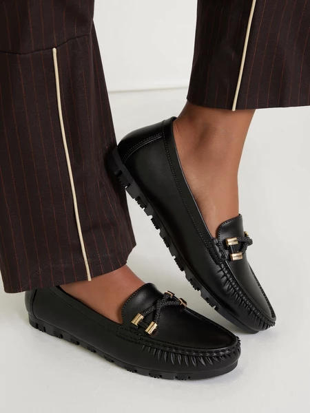 Damskie Mokasyny AMELIA BLACK – Subtelna Elegancja i Codzienny Komfort