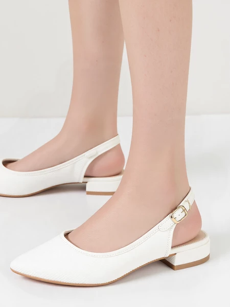 Damskie białe sandały ze spiczastym noskiem LARA WHITE