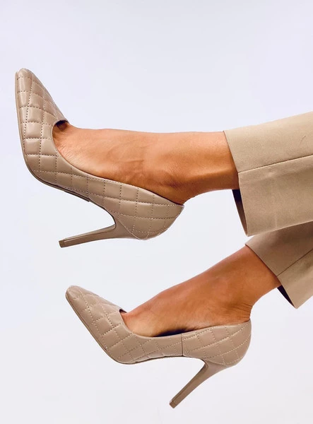 Szpilki damskie pikowane MODI KHAKI