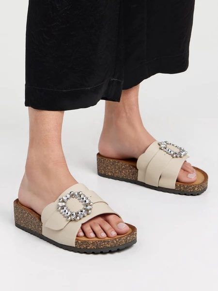 Damskie Klapki Selene Beige