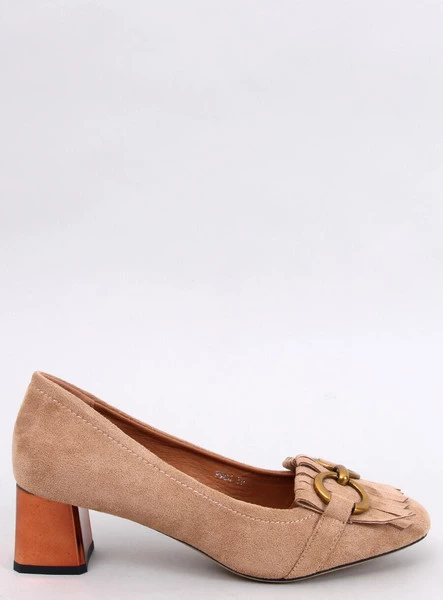 Czółenka na miedzianym obcasie WEINN BEIGE