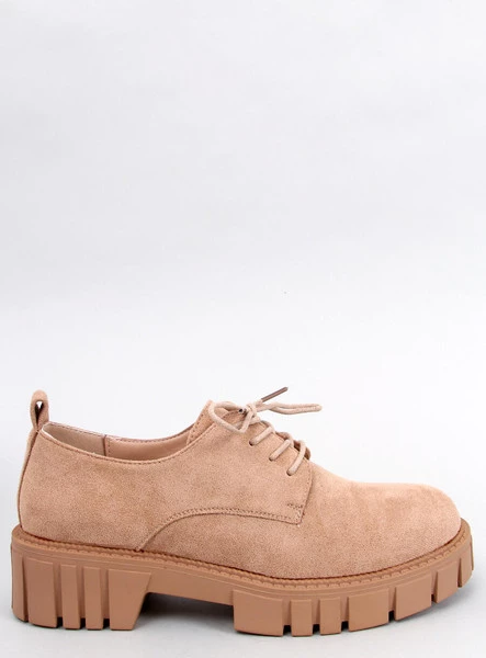 Mokasyny na platformie zamszowe AMPARO KHAKI