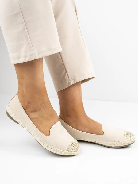 Modne espadryle damskie w kolorze Beige
