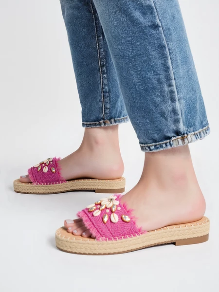 Klapki Boho Chik Fushia