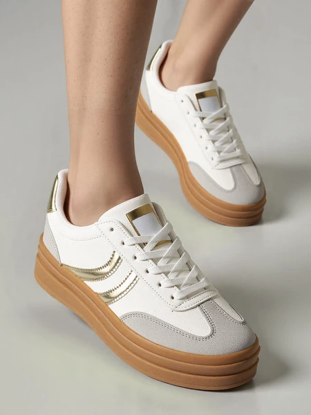 Damskie Sneakersy LUMI White/Gold