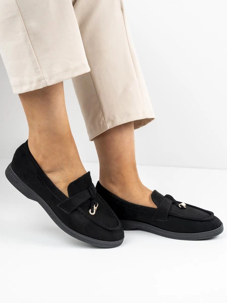 Modne mokasyny damskie w kolorze Black