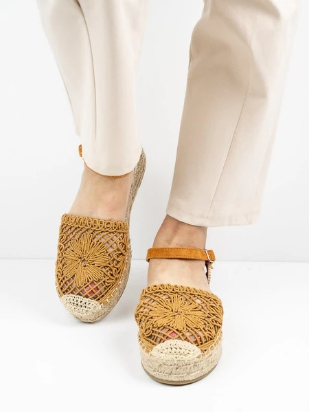 Espadryle Gama na platformie w kolorze Camel