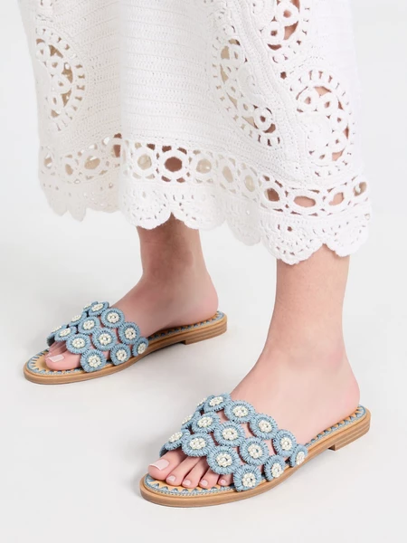 Klapki Kwiatowe Misty Blue