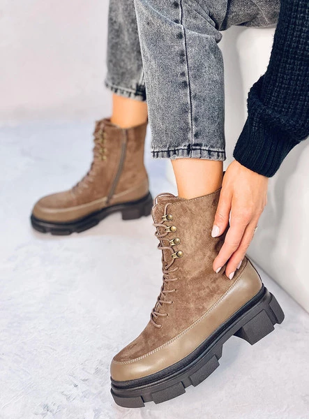 Botki sznurowane KINNEY KHAKI