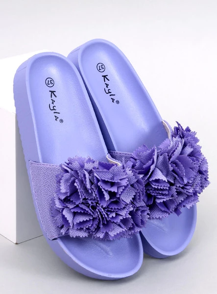 Klapki damskie z kwiatami TRAILLE PURPLE