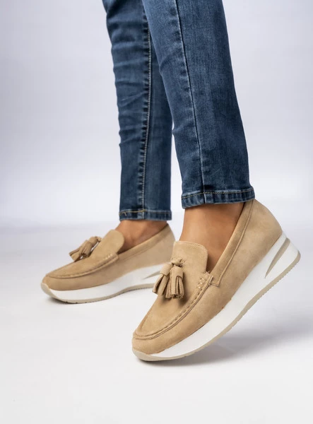 Damskie Mokasyny – Beżowe LIVIA KHAKI