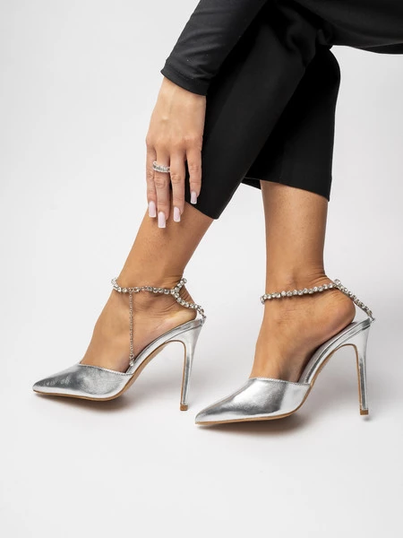 Damskie Szpilki KAYLA METALLIC SILVER