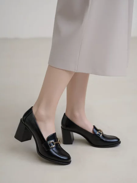 Damskie Mokasyny na Obcasie CASTELLA BLACK