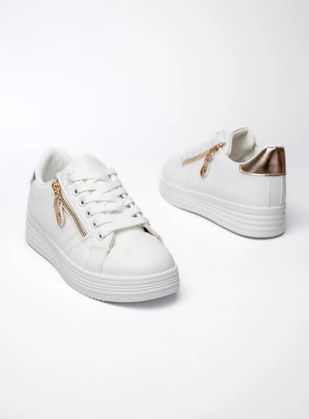 Damskie Sneakersy SAVONA WHITE CHAMPAGNE – Stylowe Buty na Platformie