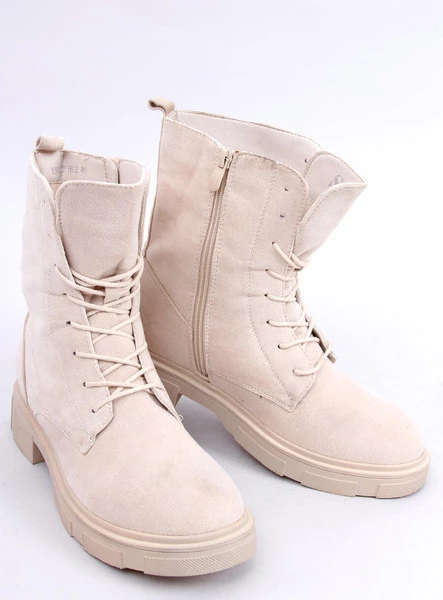 Botki sznurowane zamszowe LAVEY BEIGE