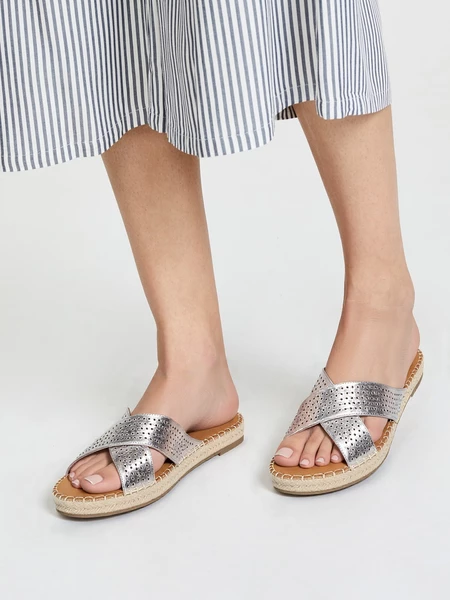 Damskie Klapki MIRA SILVER