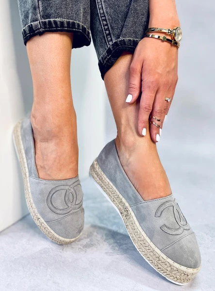 Espadryle chanelki WELA GREY