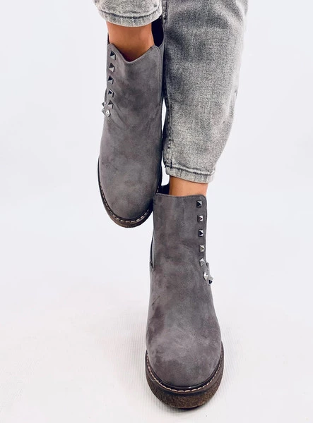 Botki na szerokim obcasie HIDALGO GREY II GATUNEK