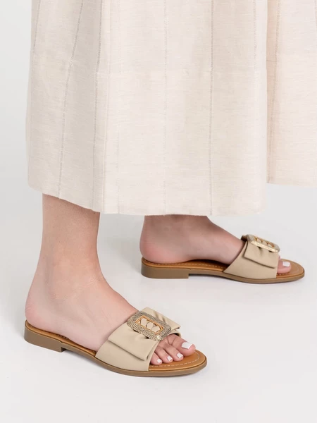 Damskie Klapki LIVIA BEIGE