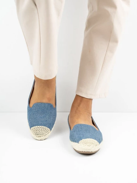 Espadryle Damskie z Tkaniny Niebieskie