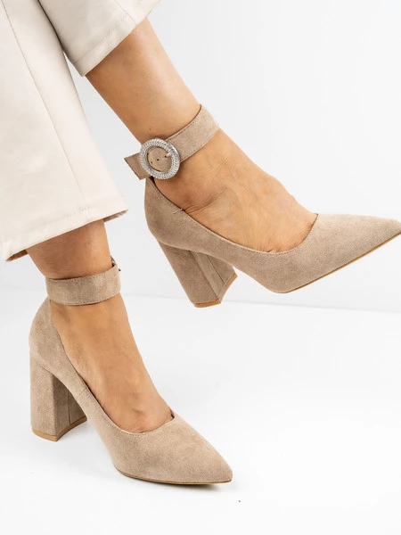 Modne czółenka w kolorze Khaki