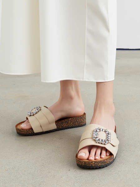 Damskie Klapki Selene Beige