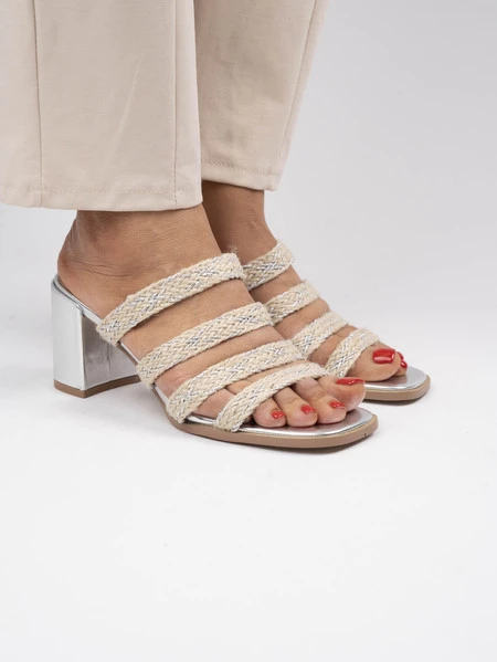 Espadryle damskie eleganckie w kolorze Silver