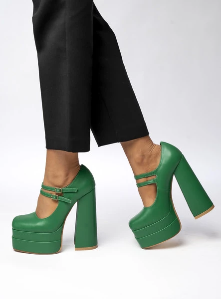 Czółenka na platformie LOIT GREEN