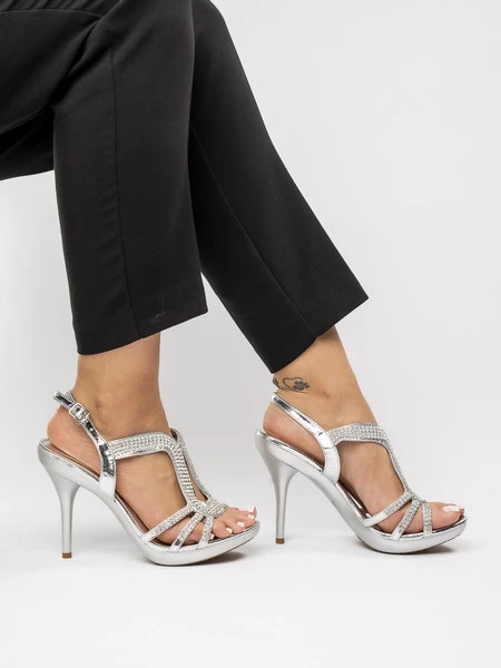 Sandały Glamour Silver