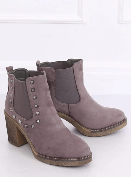 Botki na szerokim obcasie HIDALGO GREY II GATUNEK