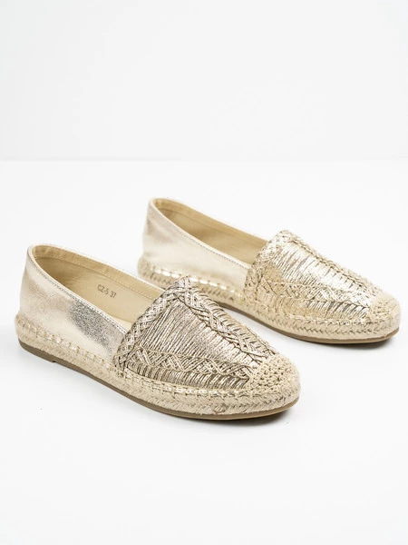 Modne espadryle damskie w kolorze Gold