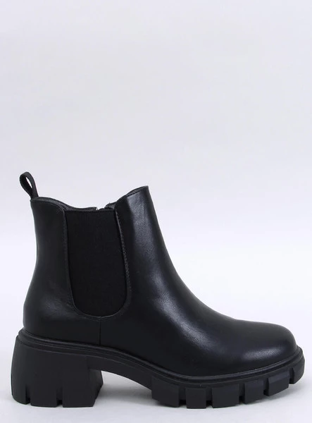 Sztyblety na szerokim obcasie LEDECK BLACK PU