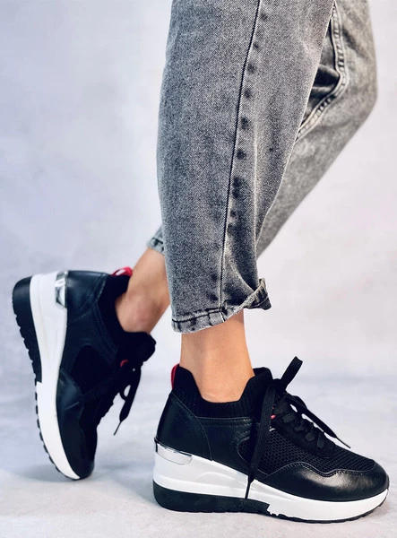 Sneakersy na koturnie FENIX BLACK