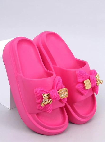 Klapki z misiem LILOO FUKSJA