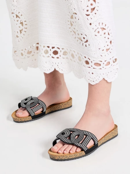 Damskie Ażurowe Klapki CELEST BLACK