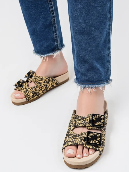 Klapki Kwiatowy Ogród BLACK