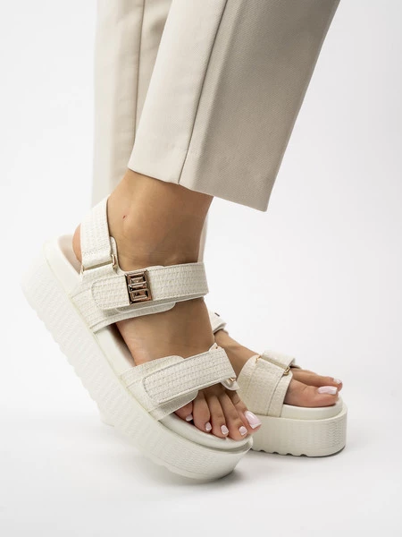 Sandały Elegante Kremowe