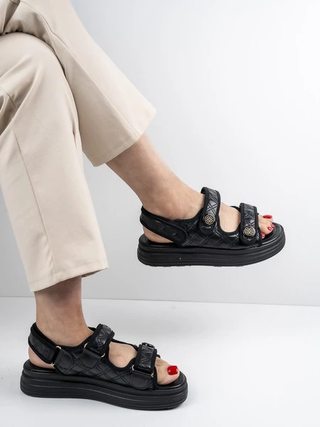 Sandały BLACK QUILTED