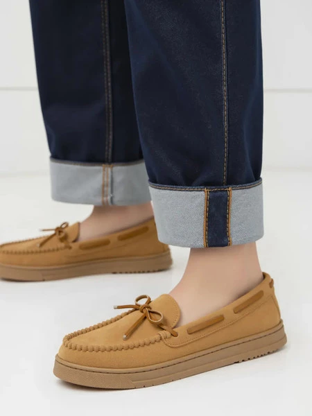 Damskie Mokasyny – Camel, Zamszowe Lucia CAMEL