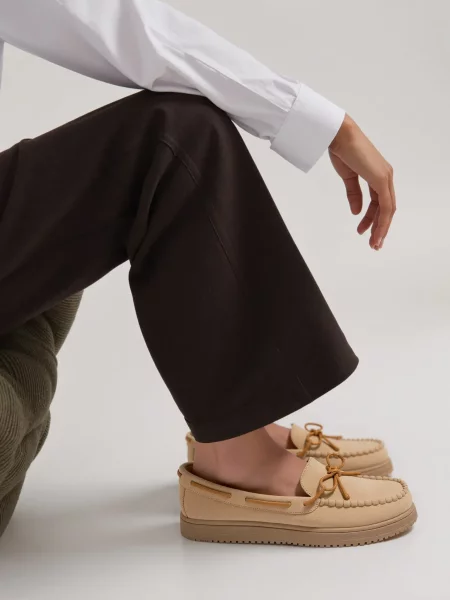 Damskie Mokasyny – Beżowe, Zamszowe Lucia BEIGE