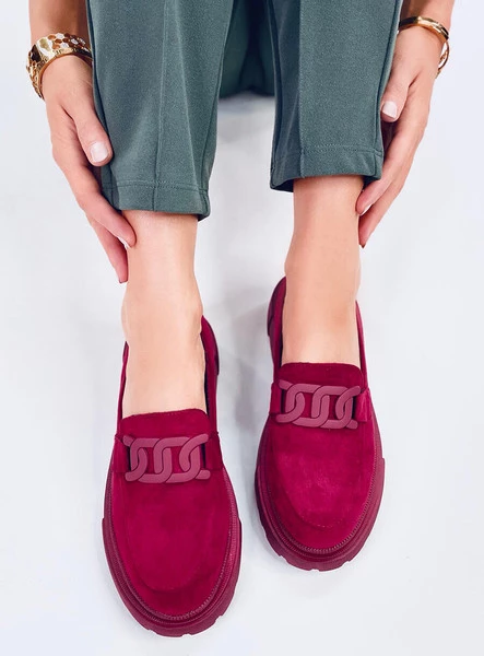Mokasyny na platformie z klamerką LEENA BORDEUX