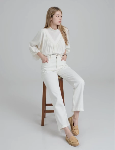 Damskie Mokasyny – Beżowe, Zamszowe Martina BEIGE