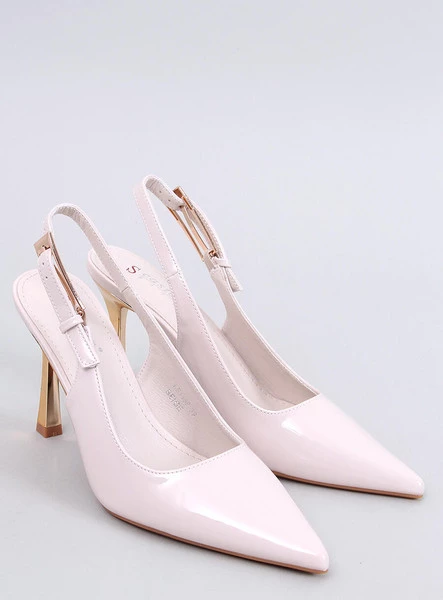 Szpilki lakierowane z odkrytą pięta MARIOT BEIGE
