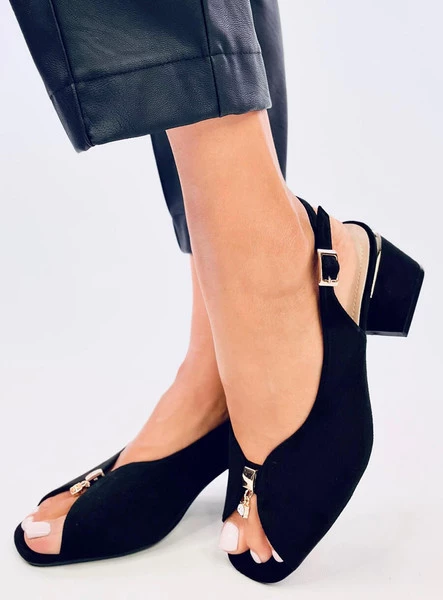 Sandałki na obcasie FLORIS BLACK