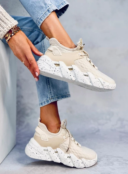 Buty sportowe skarpetkowe INDU BEIGE